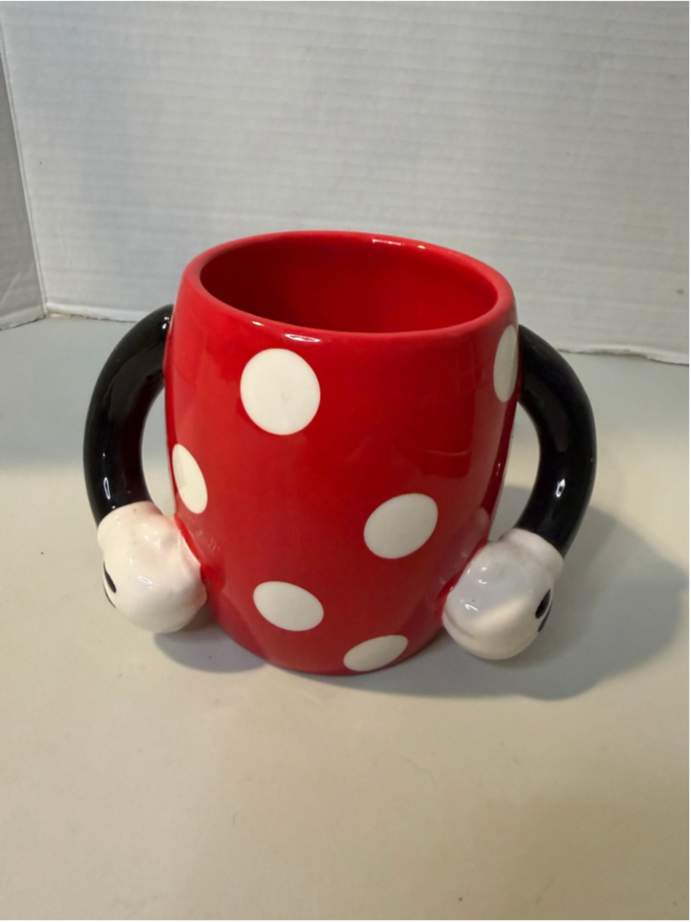 Disney Minnie Mouse Red and White Polka Dot Ceramic Mug, One Size